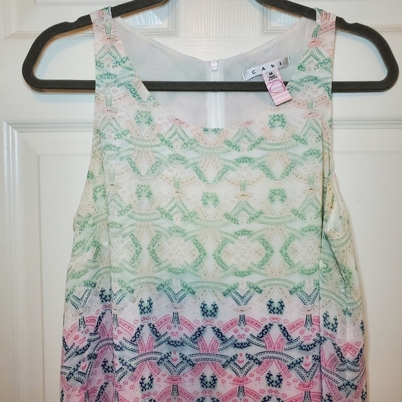 Cabi-Heart of Cabi # 250-Sleeveless Tiered Layered Blouse-Ombre Mosaic-M - Picture 2 of 9